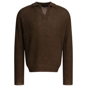 Auralee Men Alpaca V-Neck Sweater